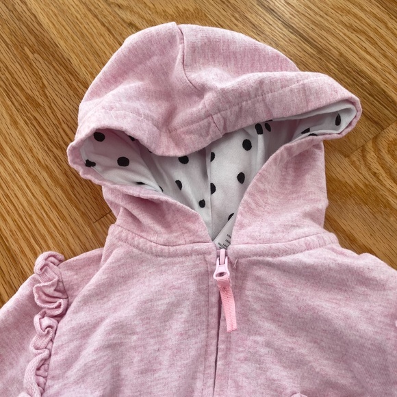 Baby Girl Pink Zip Up Hoodie Sz 12M - Picture 3 of 5